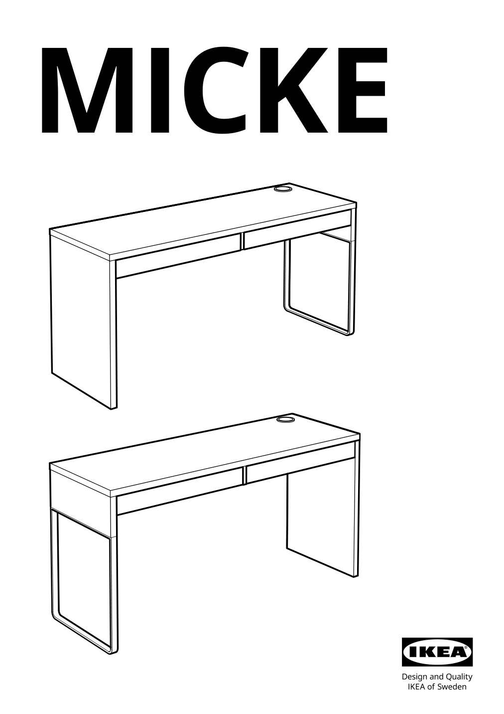 Assembly instructions for IKEA Micke desk black brown | Page 1 - IKEA MICKE desk 602.447.45