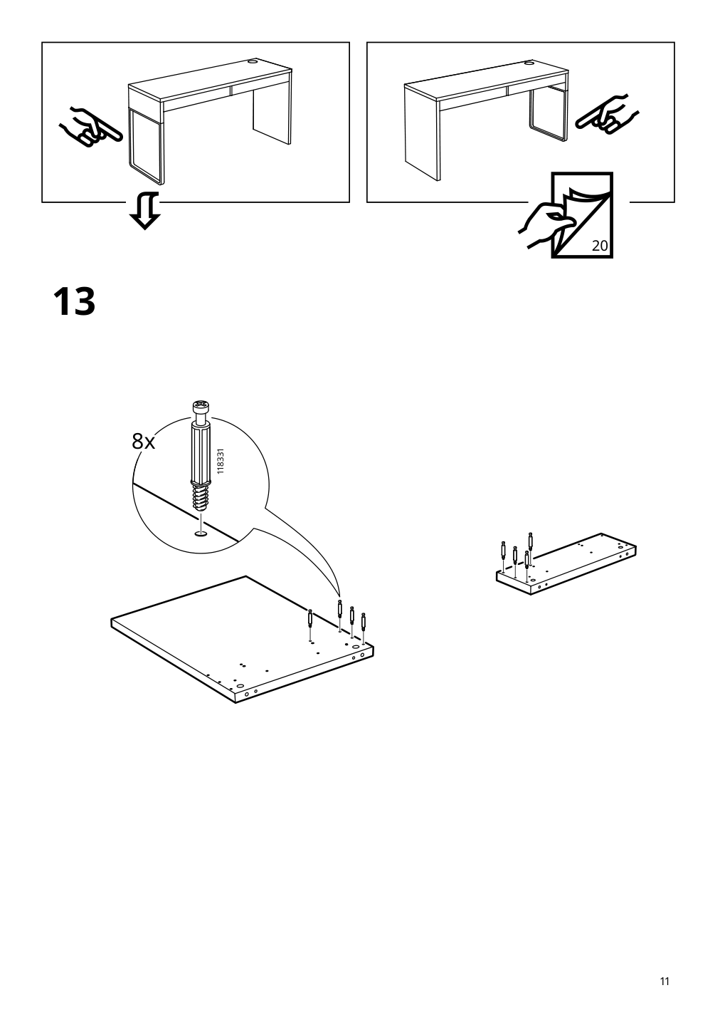 Assembly instructions for IKEA Micke desk black brown | Page 11 - IKEA MICKE desk 602.447.45