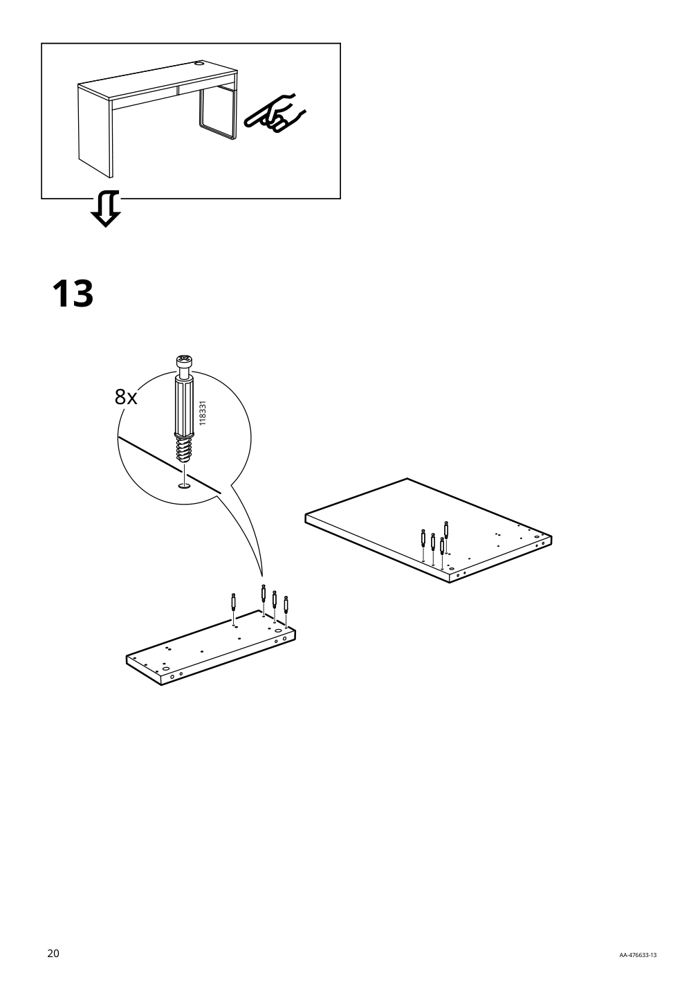 Assembly instructions for IKEA Micke desk black brown | Page 20 - IKEA MICKE desk 602.447.45