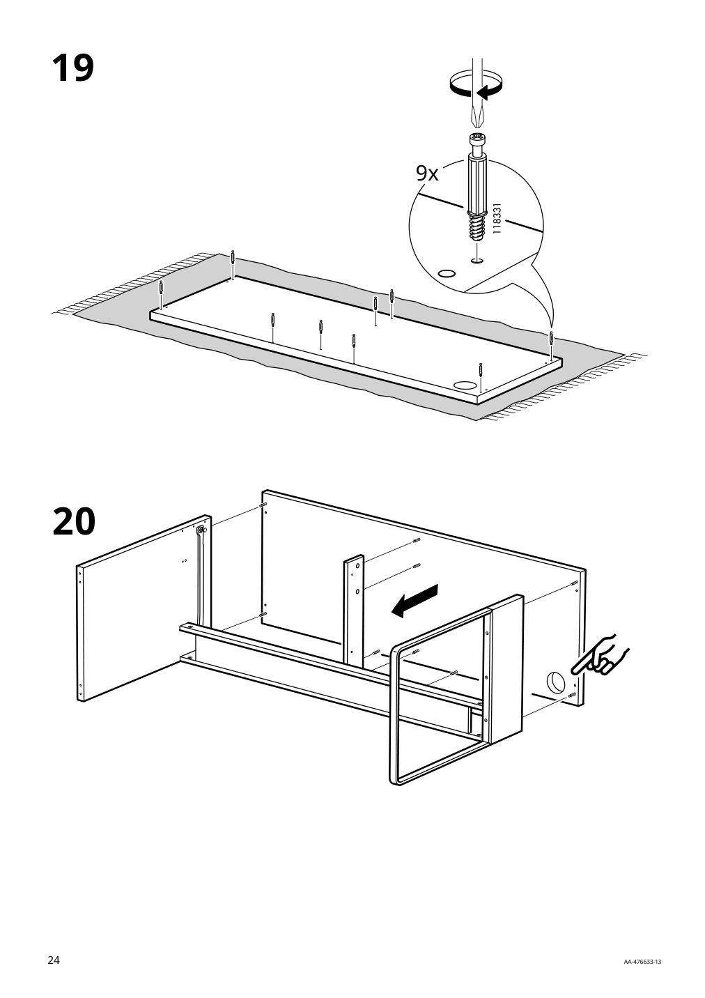 Assembly instructions for IKEA Micke desk black brown | Page 24 - IKEA MICKE desk 602.447.45