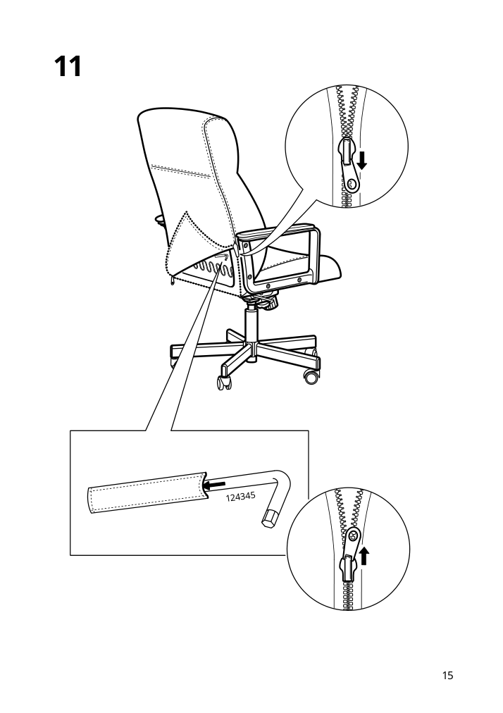 Assembly instructions for IKEA Millberget swivel chair murum beige | Page 15 - IKEA MALM/MILLBERGET / BILLY/OXBERG desk and storage combination 794.363.77