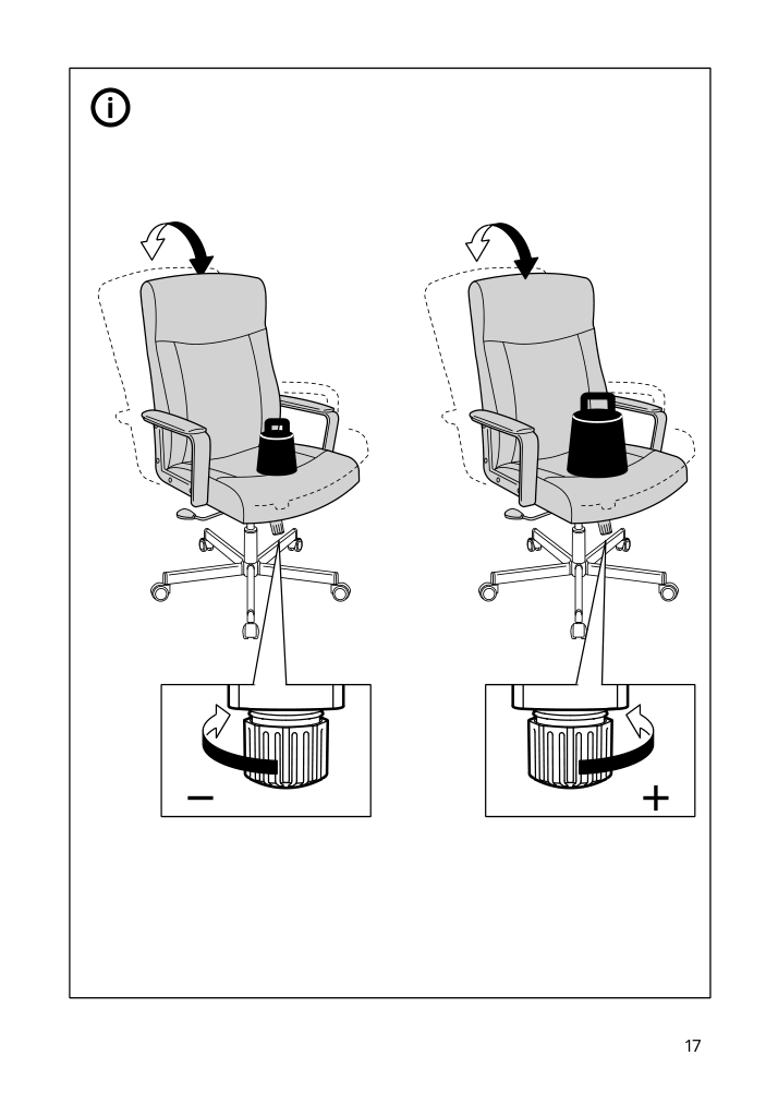 Assembly instructions for IKEA Millberget swivel chair murum beige | Page 17 - IKEA MALM/MILLBERGET / BILLY/OXBERG desk and storage combination 794.363.77