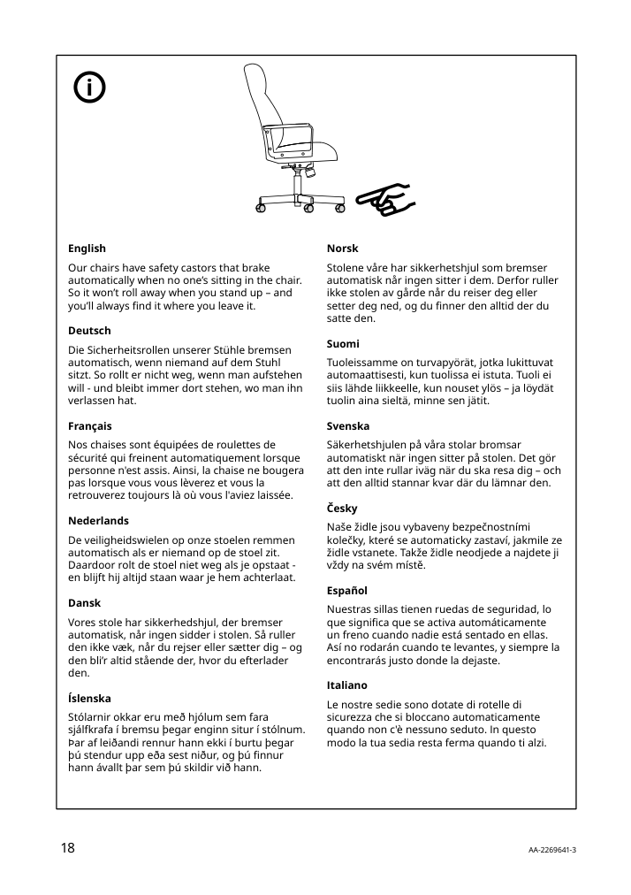 Assembly instructions for IKEA Millberget swivel chair murum beige | Page 18 - IKEA MALM/MILLBERGET / BILLY/OXBERG desk and storage combination 794.363.77