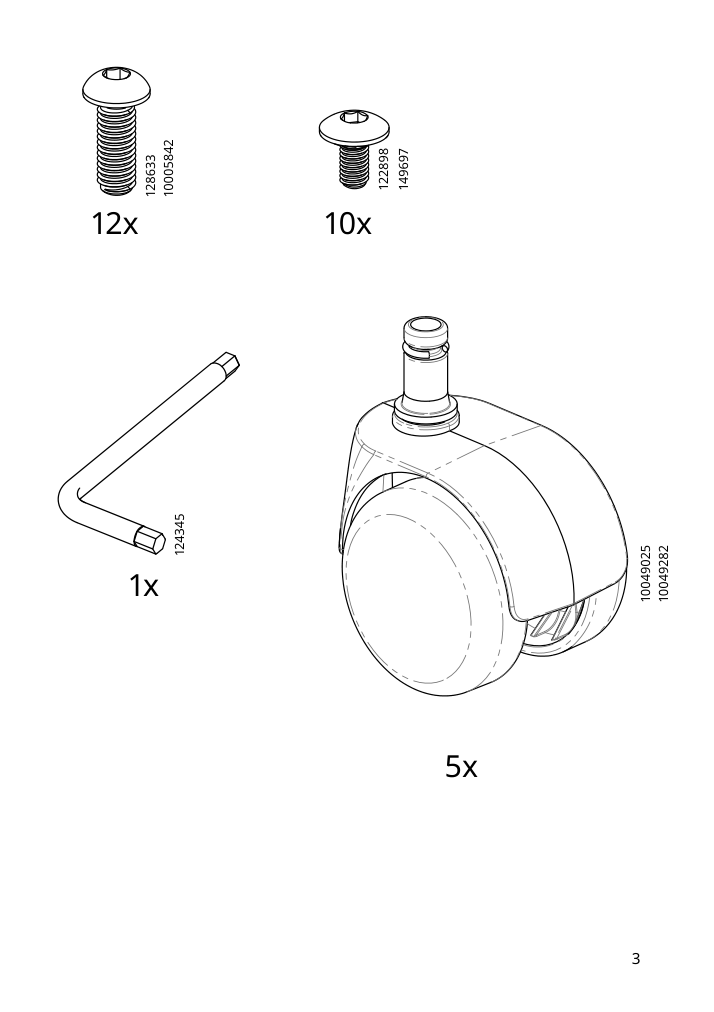 Assembly instructions for IKEA Millberget swivel chair murum beige | Page 3 - IKEA MALM/MILLBERGET / BILLY/OXBERG desk and storage combination 794.363.77