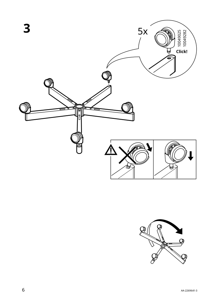 Assembly instructions for IKEA Millberget swivel chair murum beige | Page 6 - IKEA MALM/MILLBERGET / BILLY/OXBERG desk and storage combination 794.363.77