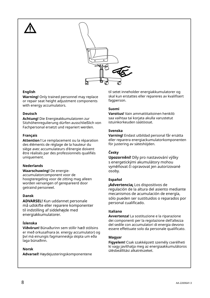 Assembly instructions for IKEA Millberget swivel chair murum beige | Page 8 - IKEA MALM/MILLBERGET / BILLY/OXBERG desk and storage combination 794.363.77