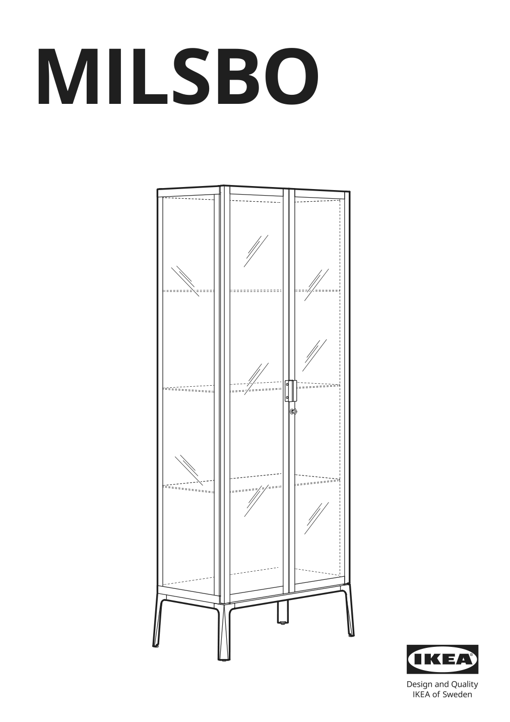 Assembly instructions for IKEA Milsbo glass door cabinet white | Page 1 - IKEA MILSBO glass-door cabinet 003.964.16