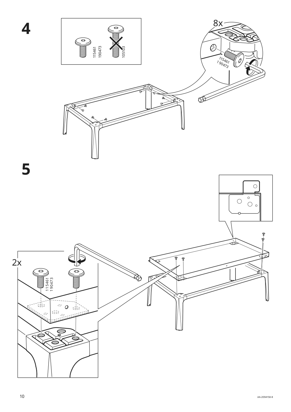 Assembly instructions for IKEA Milsbo glass door cabinet white | Page 10 - IKEA MILSBO glass-door cabinet 003.964.16