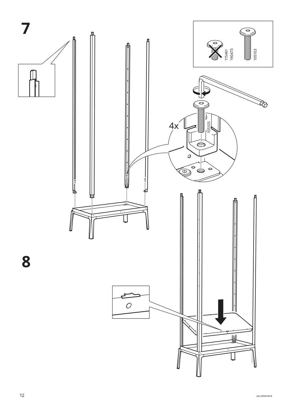 Assembly instructions for IKEA Milsbo glass door cabinet white | Page 12 - IKEA MILSBO glass-door cabinet 003.964.16