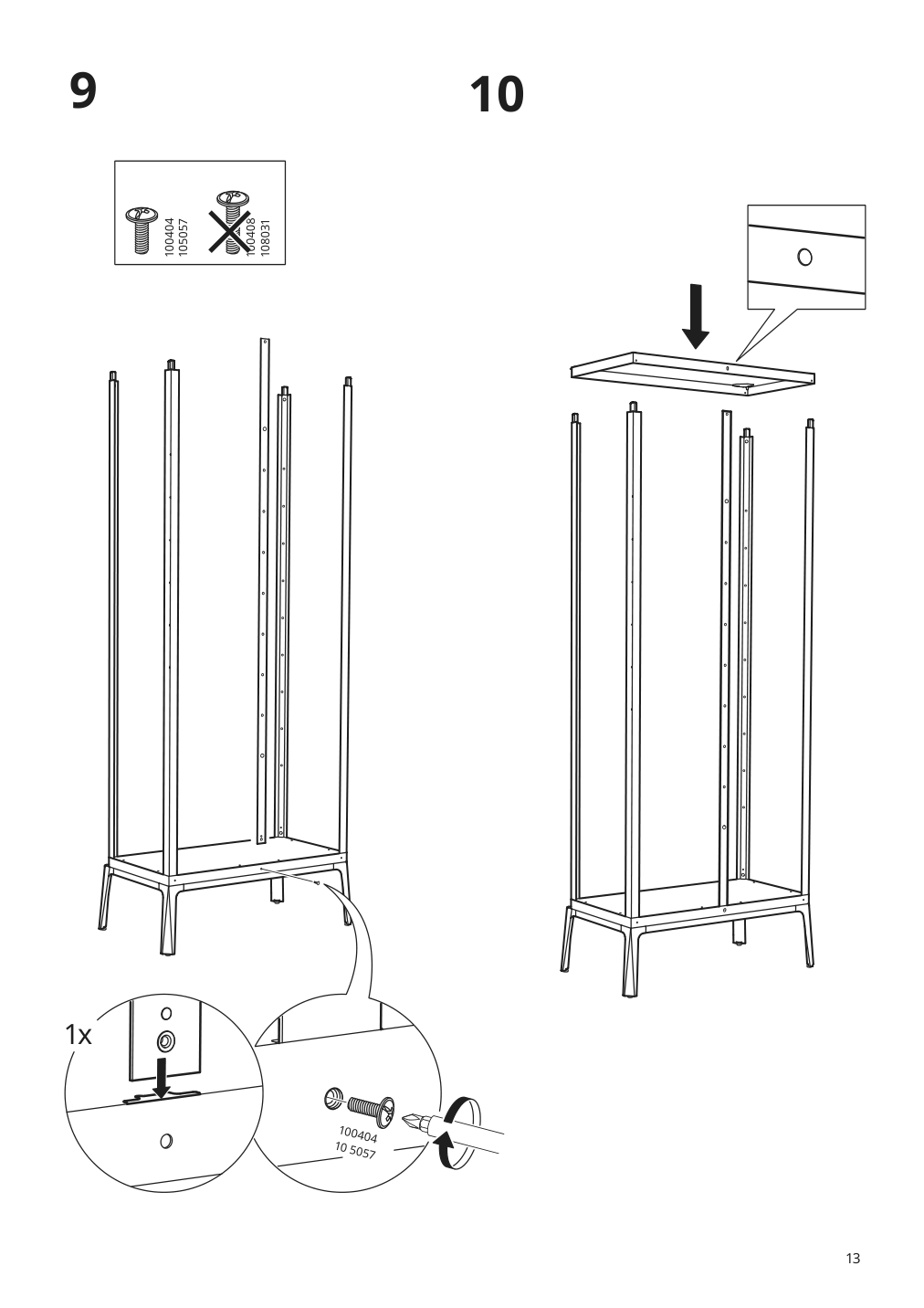 Assembly instructions for IKEA Milsbo glass door cabinet white | Page 13 - IKEA MILSBO glass-door cabinet 003.964.16