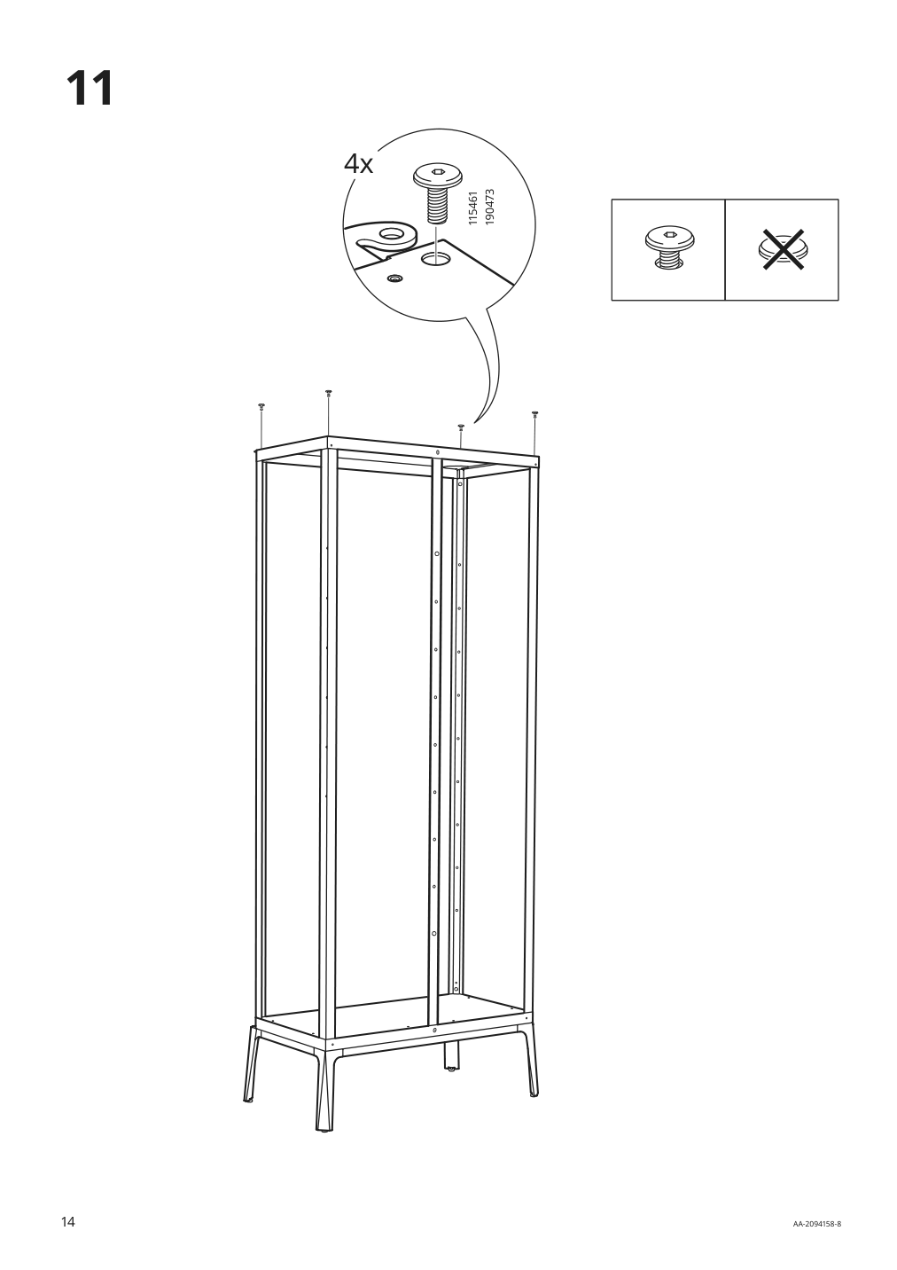 Assembly instructions for IKEA Milsbo glass door cabinet white | Page 14 - IKEA MILSBO glass-door cabinet 003.964.16