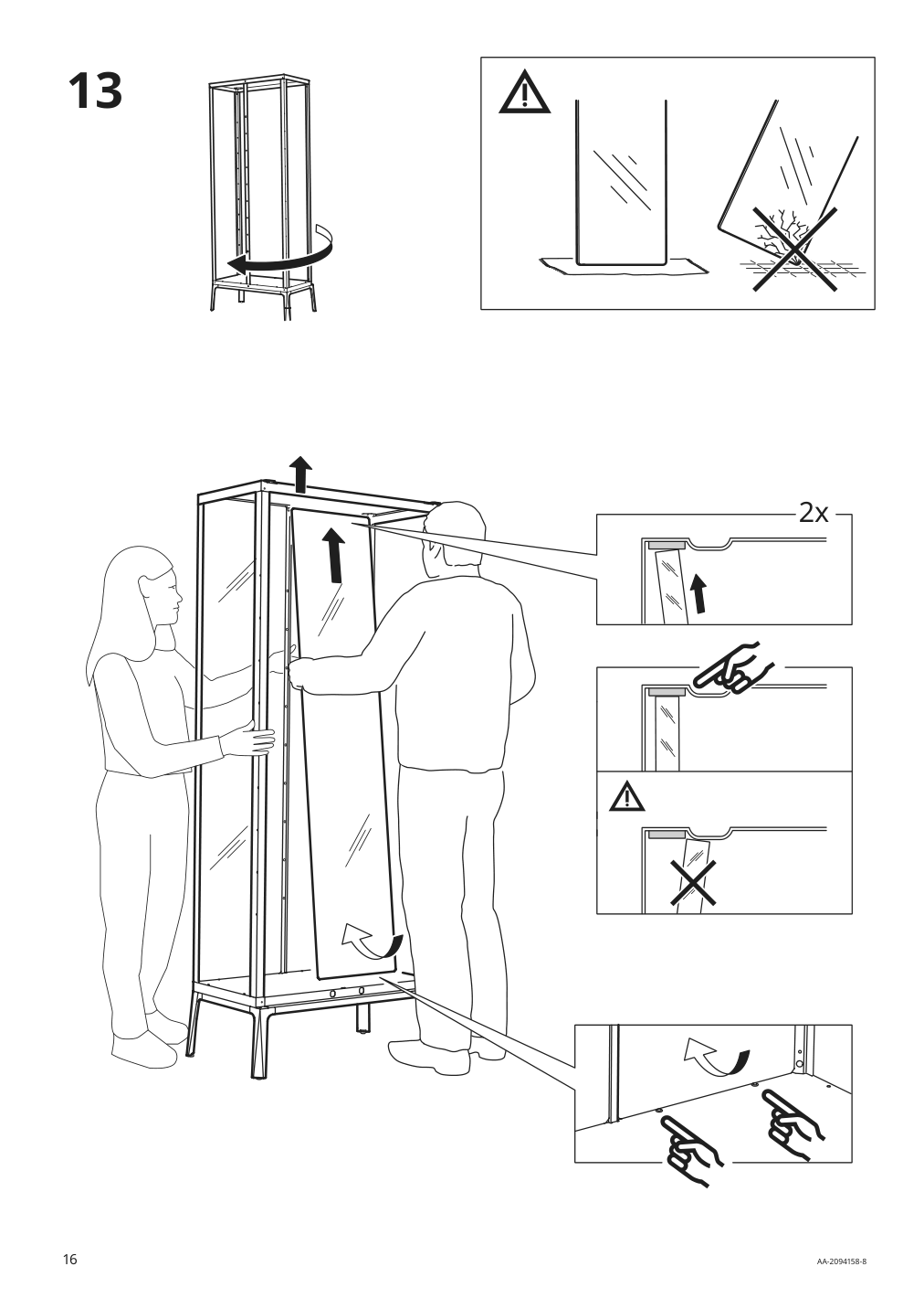 Assembly instructions for IKEA Milsbo glass door cabinet white | Page 16 - IKEA MILSBO glass-door cabinet 003.964.16