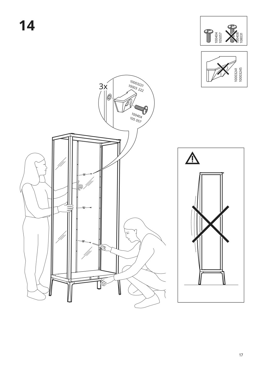 Assembly instructions for IKEA Milsbo glass door cabinet white | Page 17 - IKEA MILSBO glass-door cabinet 003.964.16