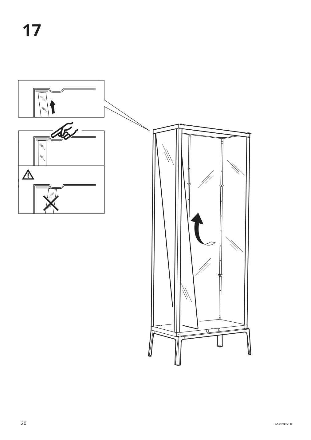 Assembly instructions for IKEA Milsbo glass door cabinet white | Page 20 - IKEA MILSBO glass-door cabinet 003.964.16