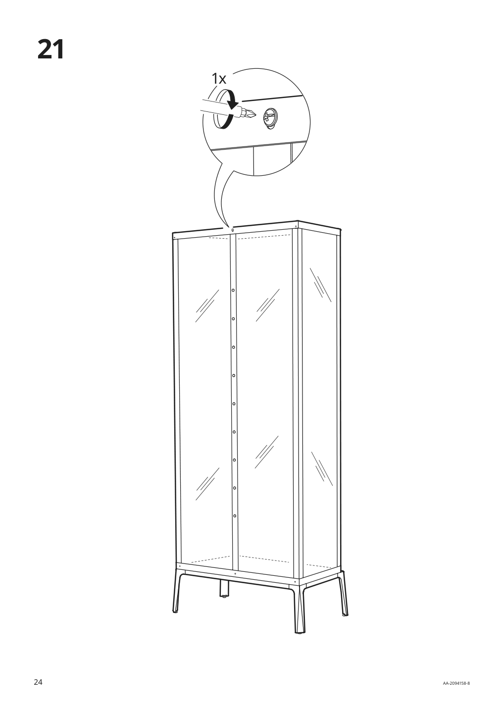 Assembly instructions for IKEA Milsbo glass door cabinet white | Page 24 - IKEA MILSBO glass-door cabinet 003.964.16