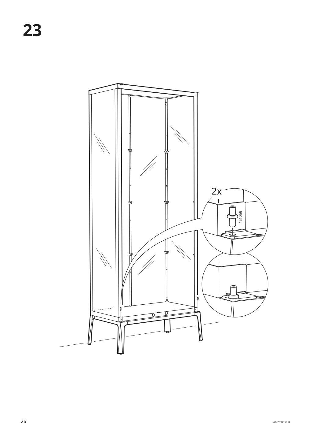 Assembly instructions for IKEA Milsbo glass door cabinet white | Page 26 - IKEA MILSBO glass-door cabinet 003.964.16