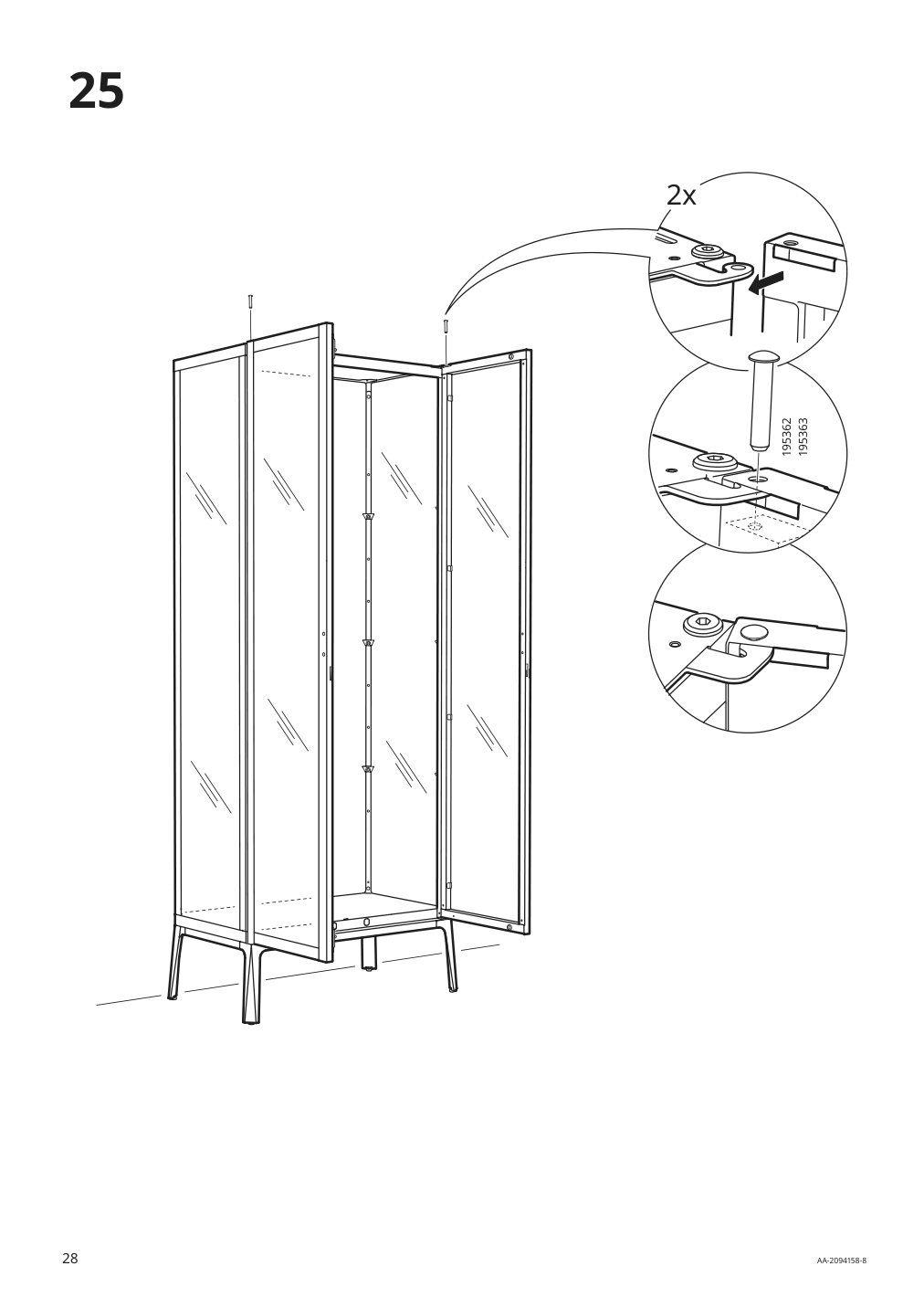 Assembly instructions for IKEA Milsbo glass door cabinet white | Page 28 - IKEA MILSBO glass-door cabinet 003.964.16