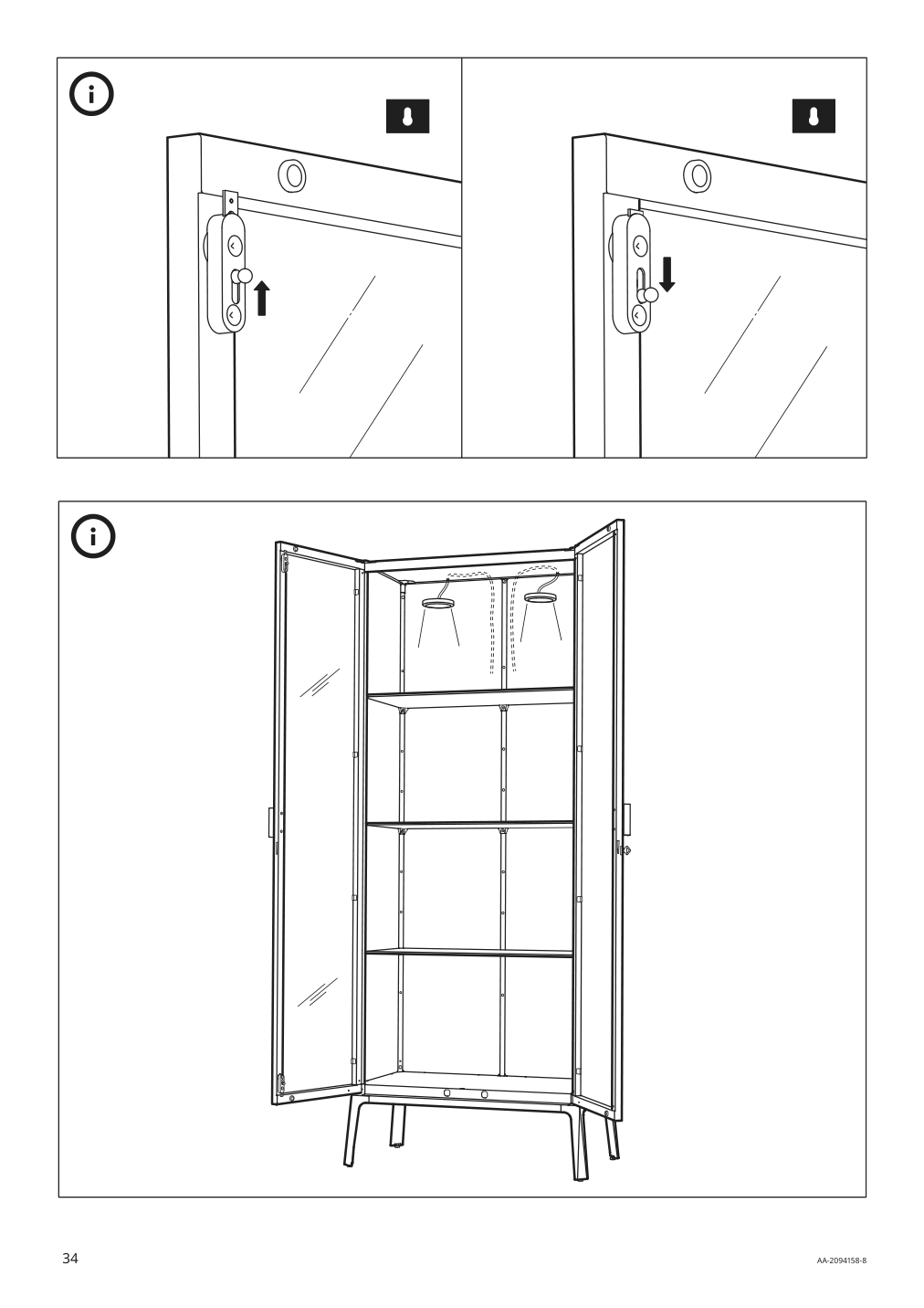 Assembly instructions for IKEA Milsbo glass door cabinet white | Page 34 - IKEA MILSBO glass-door cabinet 003.964.16