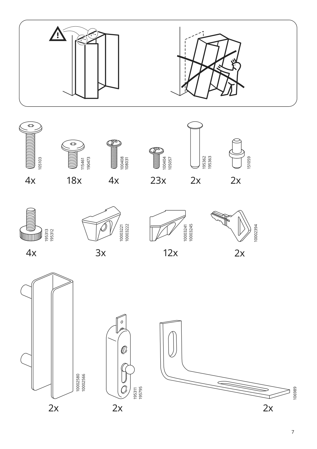 Assembly instructions for IKEA Milsbo glass door cabinet white | Page 7 - IKEA MILSBO glass-door cabinet 003.964.16