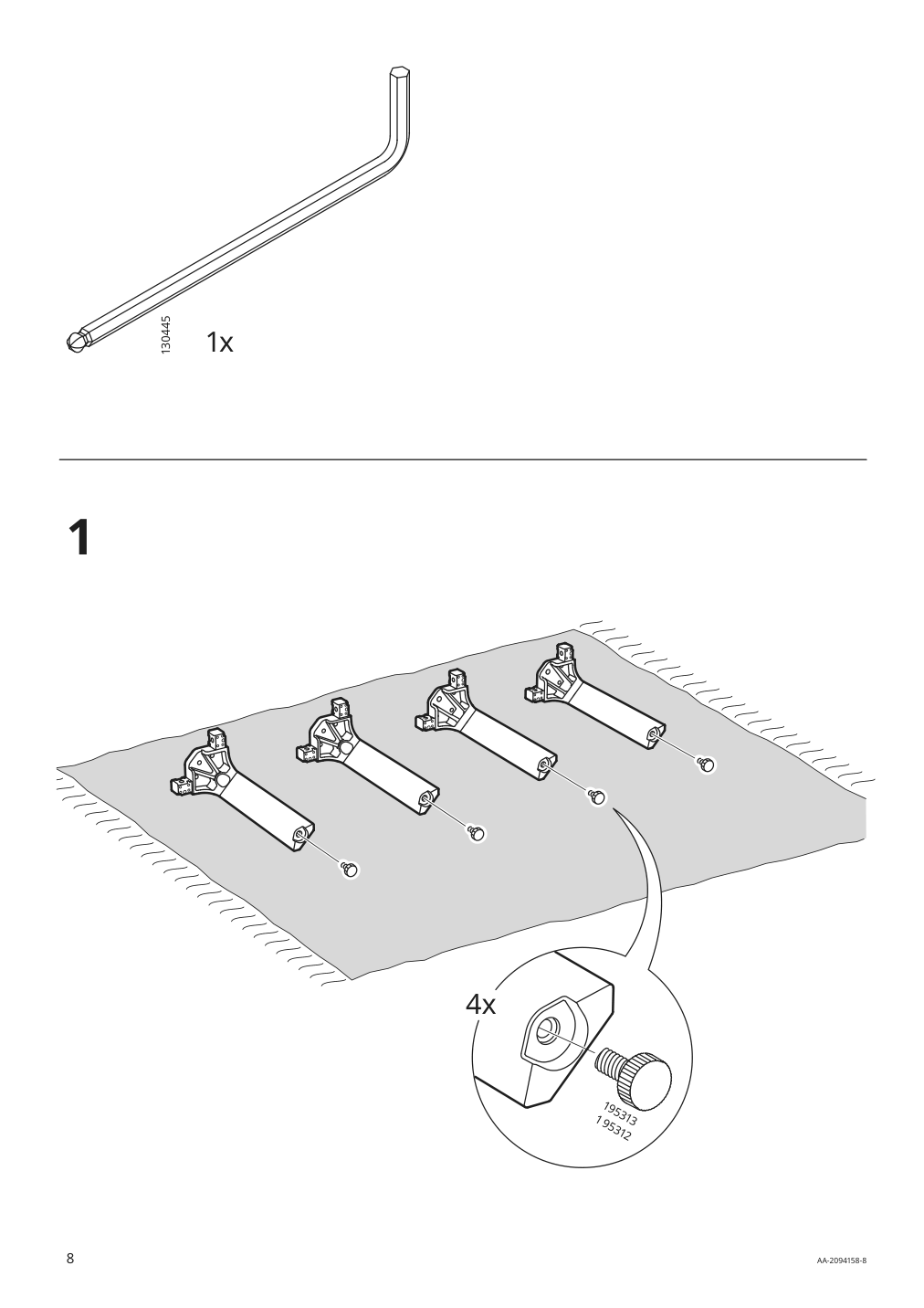 Assembly instructions for IKEA Milsbo glass door cabinet white | Page 8 - IKEA MILSBO glass-door cabinet 003.964.16