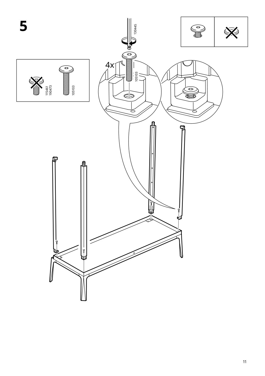 Assembly instructions for IKEA Milsbo glass door cabinet white | Page 11 - IKEA MILSBO glass-door cabinet 204.523.07