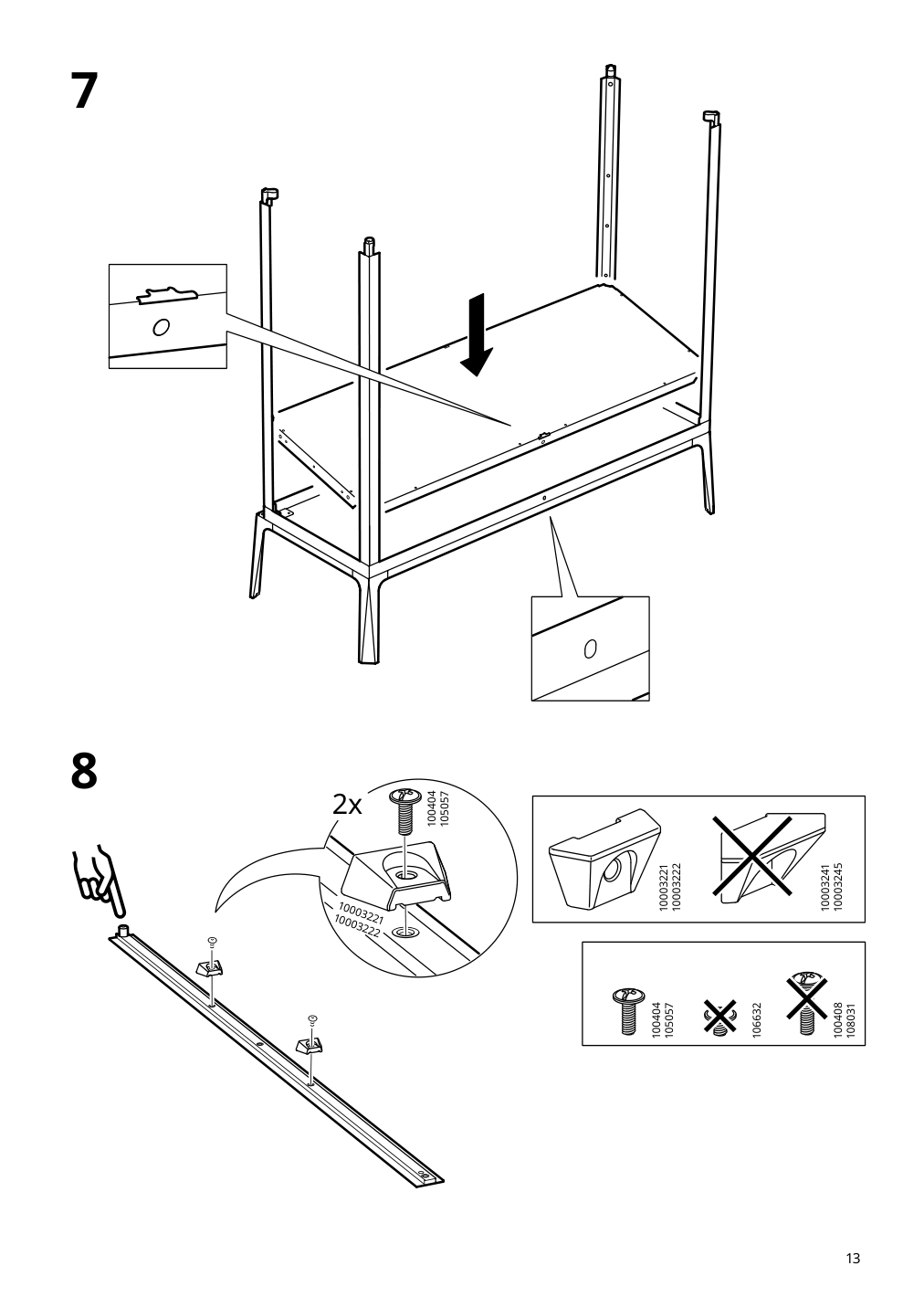 Assembly instructions for IKEA Milsbo glass door cabinet white | Page 13 - IKEA MILSBO glass-door cabinet 204.523.07