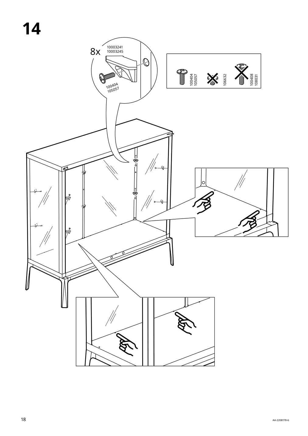 Assembly instructions for IKEA Milsbo glass door cabinet white | Page 18 - IKEA MILSBO glass-door cabinet 204.523.07