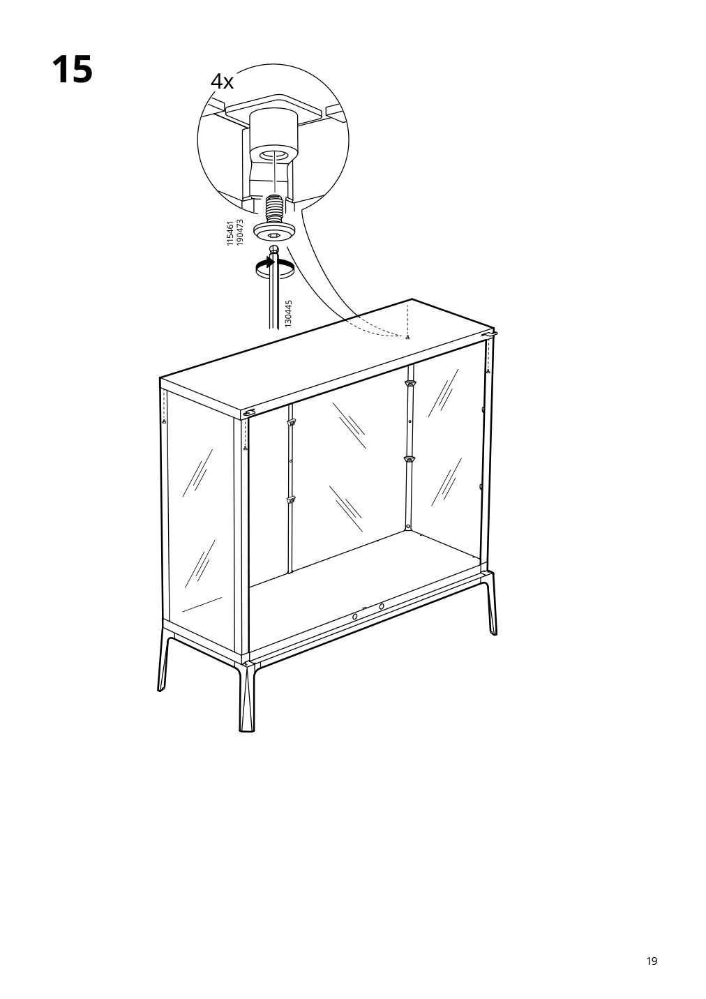 Assembly instructions for IKEA Milsbo glass door cabinet white | Page 19 - IKEA MILSBO glass-door cabinet 204.523.07