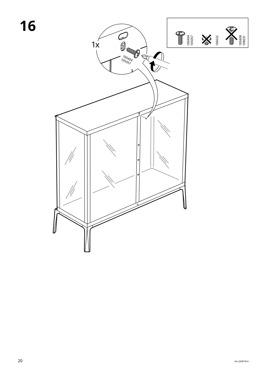 Assembly instructions for IKEA Milsbo glass door cabinet white | Page 20 - IKEA MILSBO glass-door cabinet 204.523.07