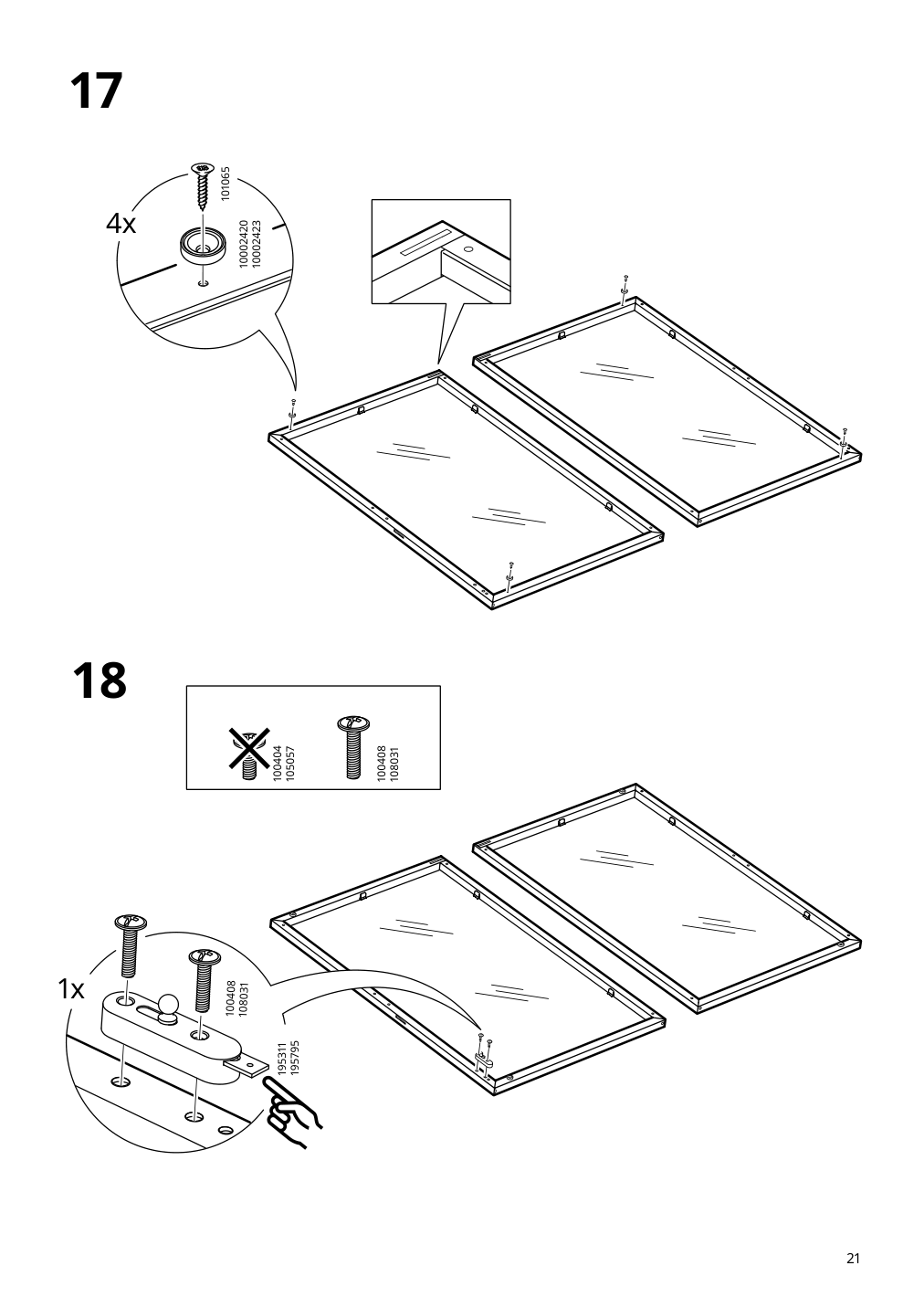 Assembly instructions for IKEA Milsbo glass door cabinet white | Page 21 - IKEA MILSBO glass-door cabinet 204.523.07