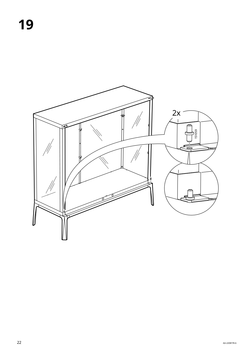 Assembly instructions for IKEA Milsbo glass door cabinet white | Page 22 - IKEA MILSBO glass-door cabinet 204.523.07