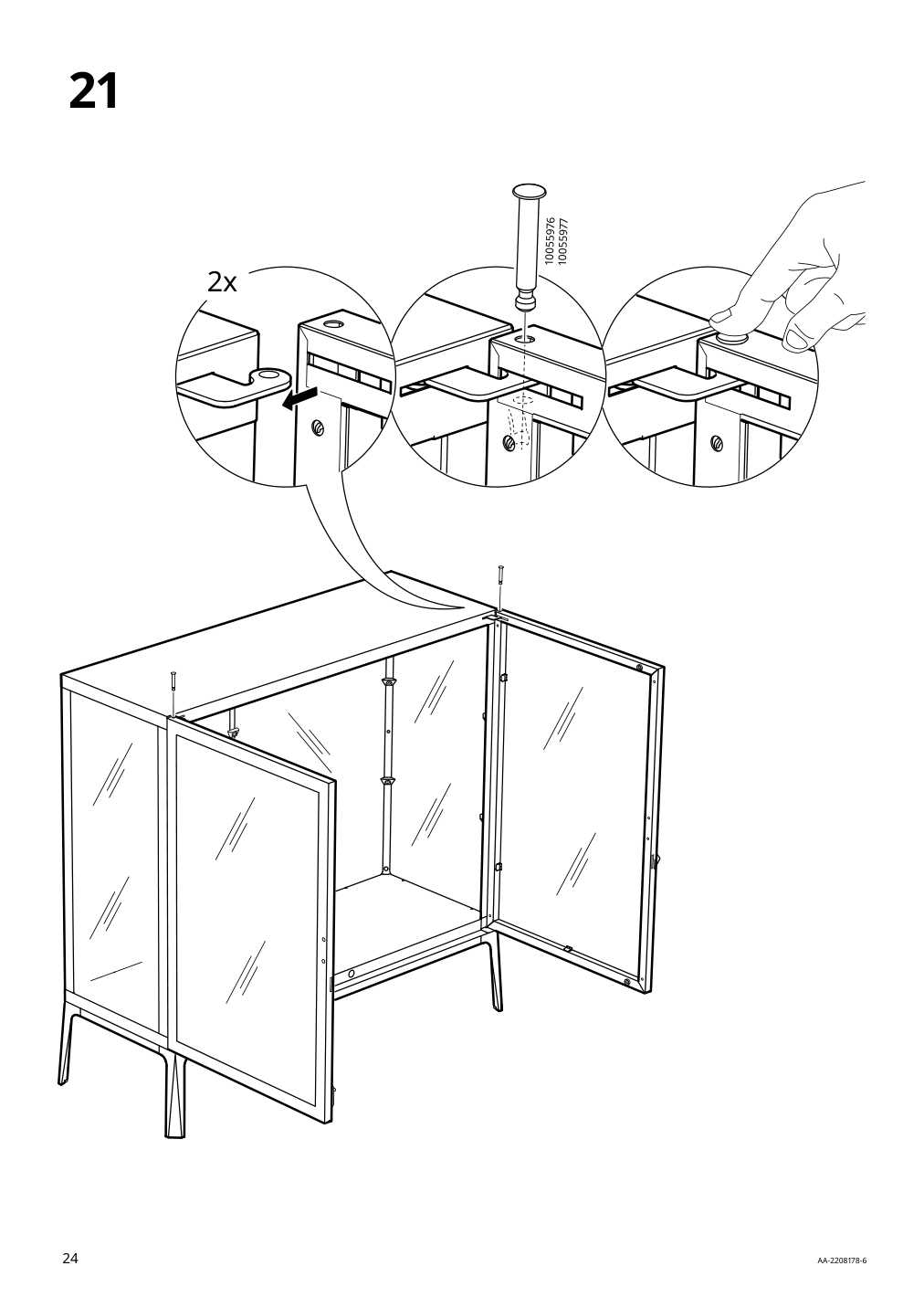 Assembly instructions for IKEA Milsbo glass door cabinet white | Page 24 - IKEA MILSBO glass-door cabinet 204.523.07