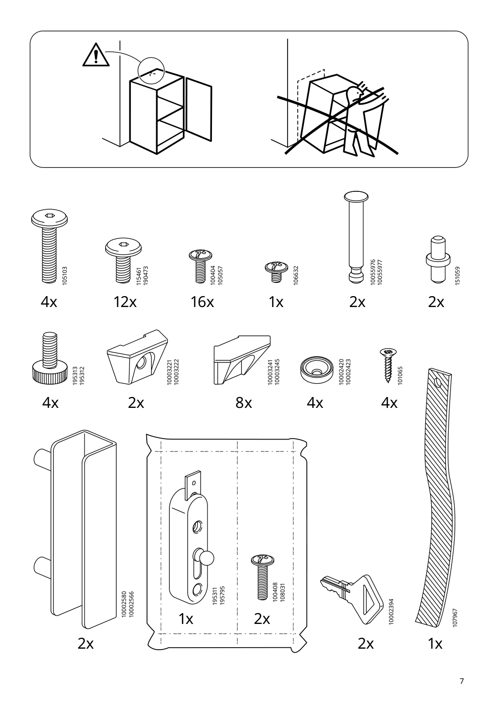 Assembly instructions for IKEA Milsbo glass door cabinet white | Page 7 - IKEA MILSBO glass-door cabinet 204.523.07