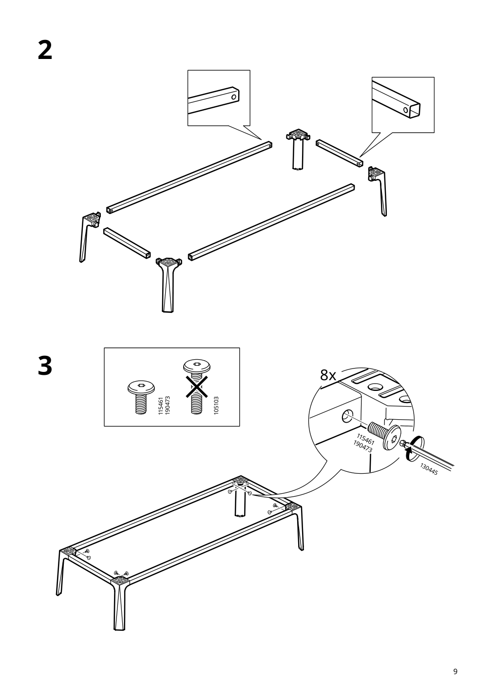 Assembly instructions for IKEA Milsbo glass door cabinet white | Page 9 - IKEA MILSBO glass-door cabinet 204.523.07