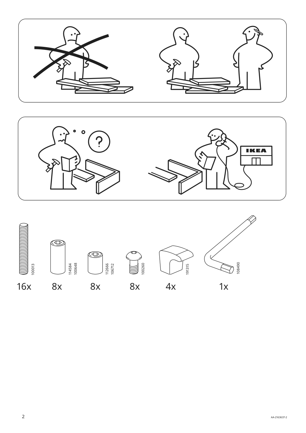 Assembly instructions for IKEA Minnen extendable bed frame white | Page 2 - IKEA MINNEN ext bed frame with slatted bed base 291.239.58