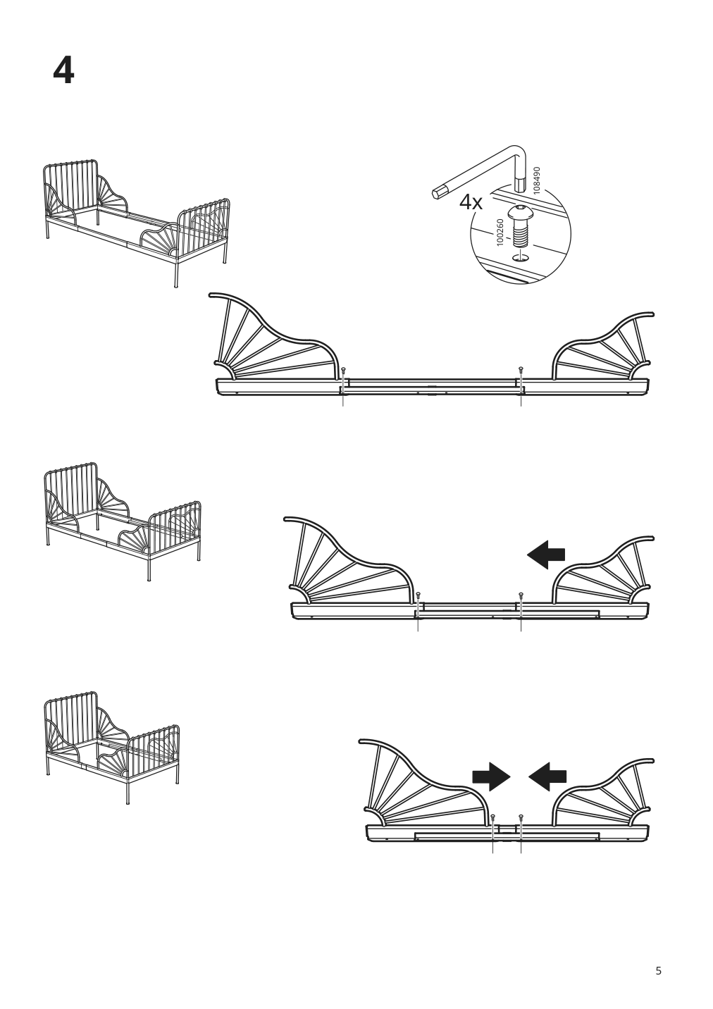 Assembly instructions for IKEA Minnen extendable bed frame white | Page 5 - IKEA MINNEN ext bed frame with slatted bed base 291.239.58