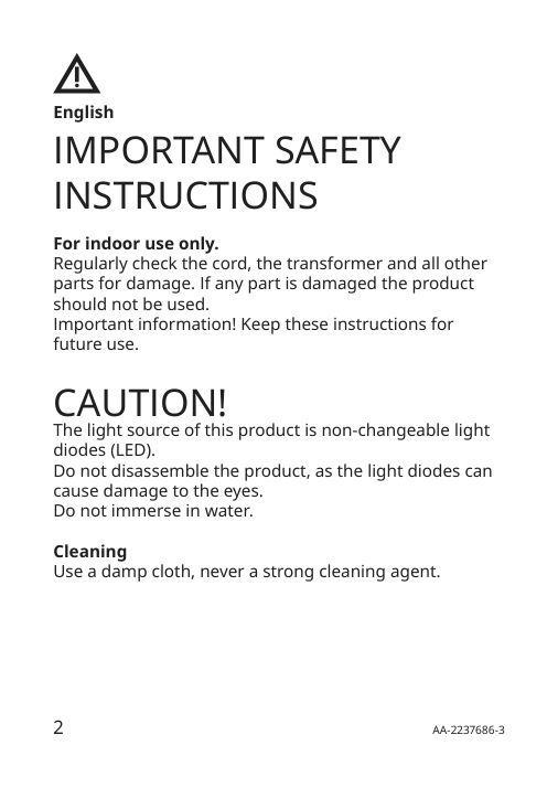 Assembly instructions for IKEA Missmyra led wardrobe lighting strp w sensor dimmable white | Page 2 - IKEA MISSMYRA LED wardrobe lighting strp w sensor 604.806.24