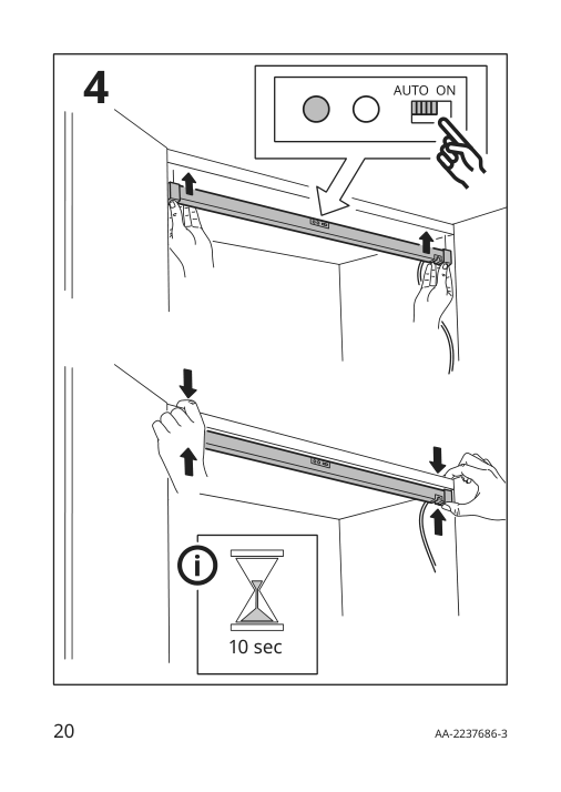 Assembly instructions for IKEA Missmyra led wardrobe lighting strp w sensor dimmable white | Page 20 - IKEA MISSMYRA LED wardrobe lighting strp w sensor 604.806.24