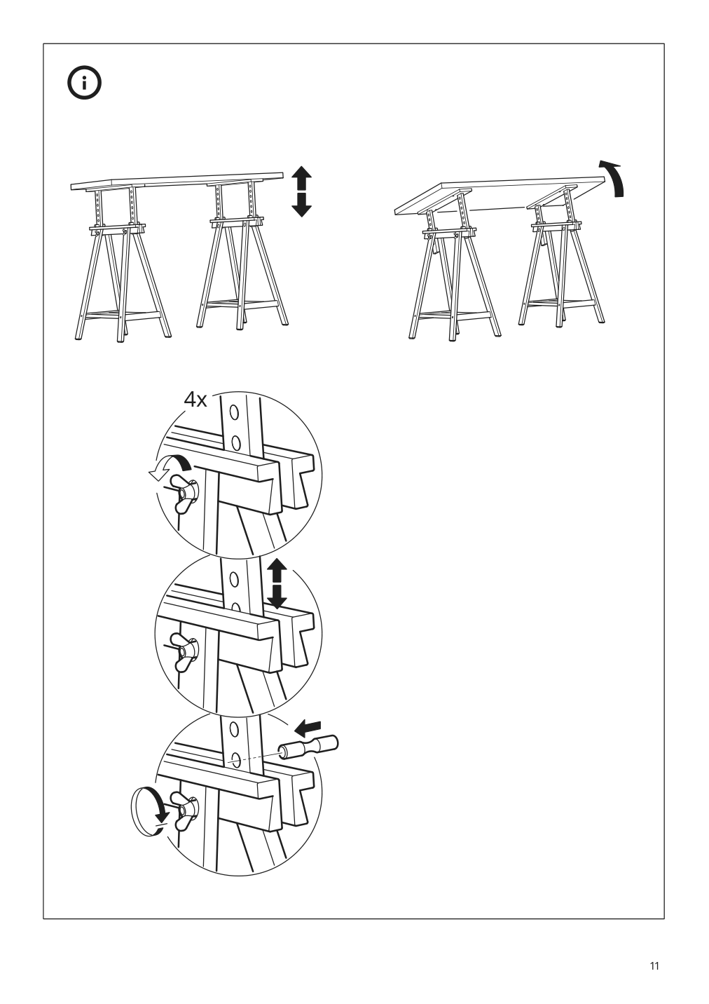 Assembly instructions for IKEA Mittback trestle birch | Page 11 - IKEA MITTBACK trestle 304.599.97