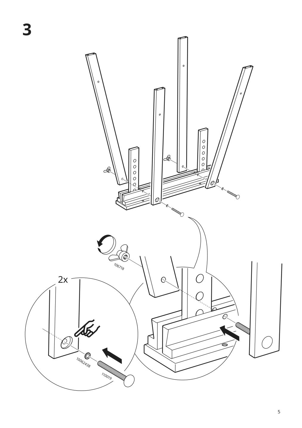 Assembly instructions for IKEA Mittback trestle birch | Page 5 - IKEA MITTBACK trestle 304.599.97