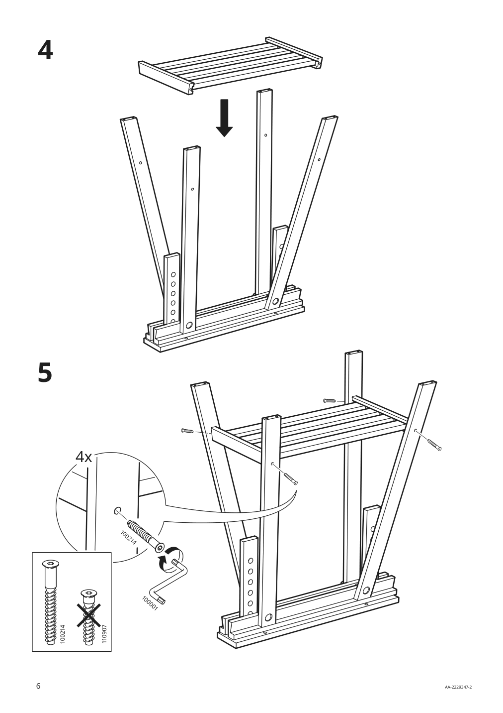 Assembly instructions for IKEA Mittback trestle birch | Page 6 - IKEA MITTBACK trestle 304.599.97