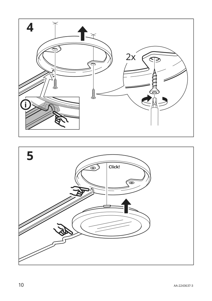 Assembly instructions for IKEA Mittled led spotlight dimmable aluminum color | Page 10 - IKEA MITTLED LED spotlight 104.353.99