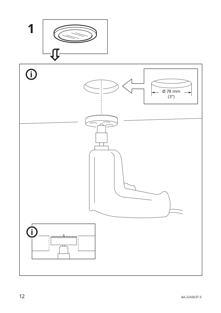 Assembly instructions for IKEA Mittled led spotlight dimmable aluminum color | Page 12 - IKEA MITTLED LED spotlight 104.353.99