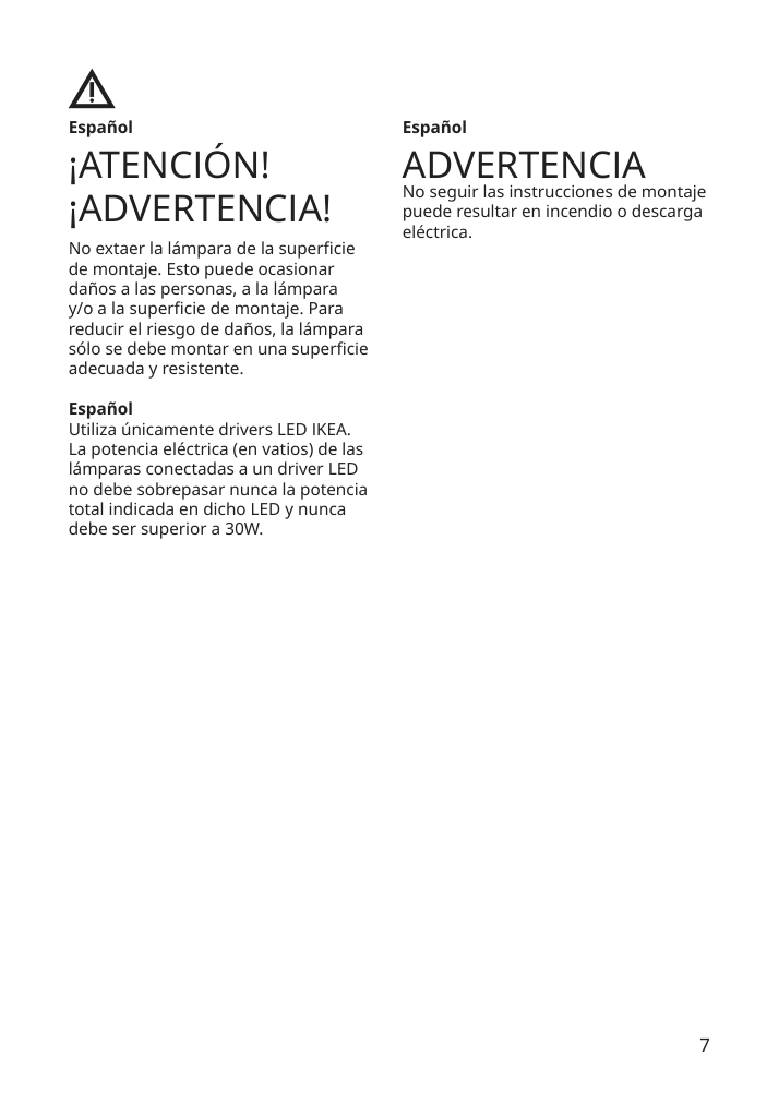 Assembly instructions for IKEA Mittled led spotlight dimmable aluminum color | Page 7 - IKEA MITTLED LED spotlight 104.353.99