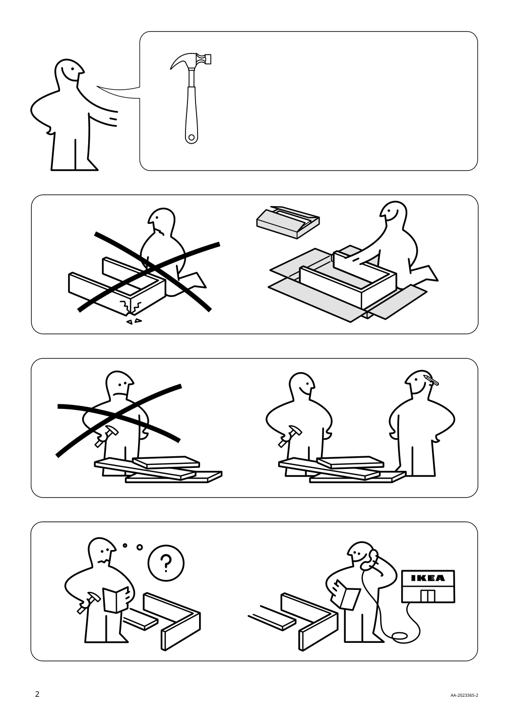 Assembly instructions for IKEA Moeckelby bench oak | Page 2 - IKEA MÖCKELBY bench 303.482.59