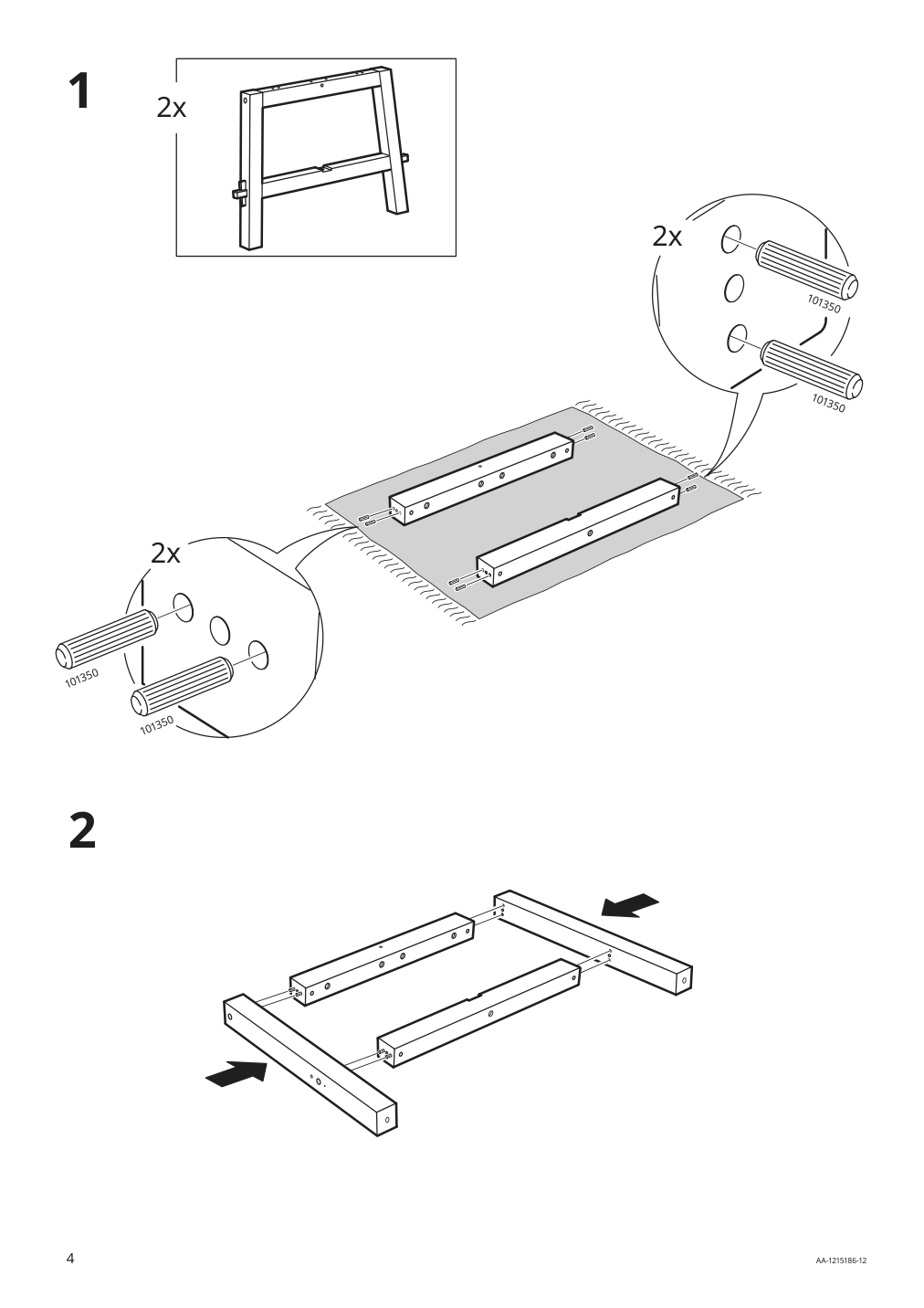 Assembly instructions for IKEA Moeckelby table oak | Page 4 - IKEA MÖCKELBY / BERGMUND table and 6 chairs 694.084.74