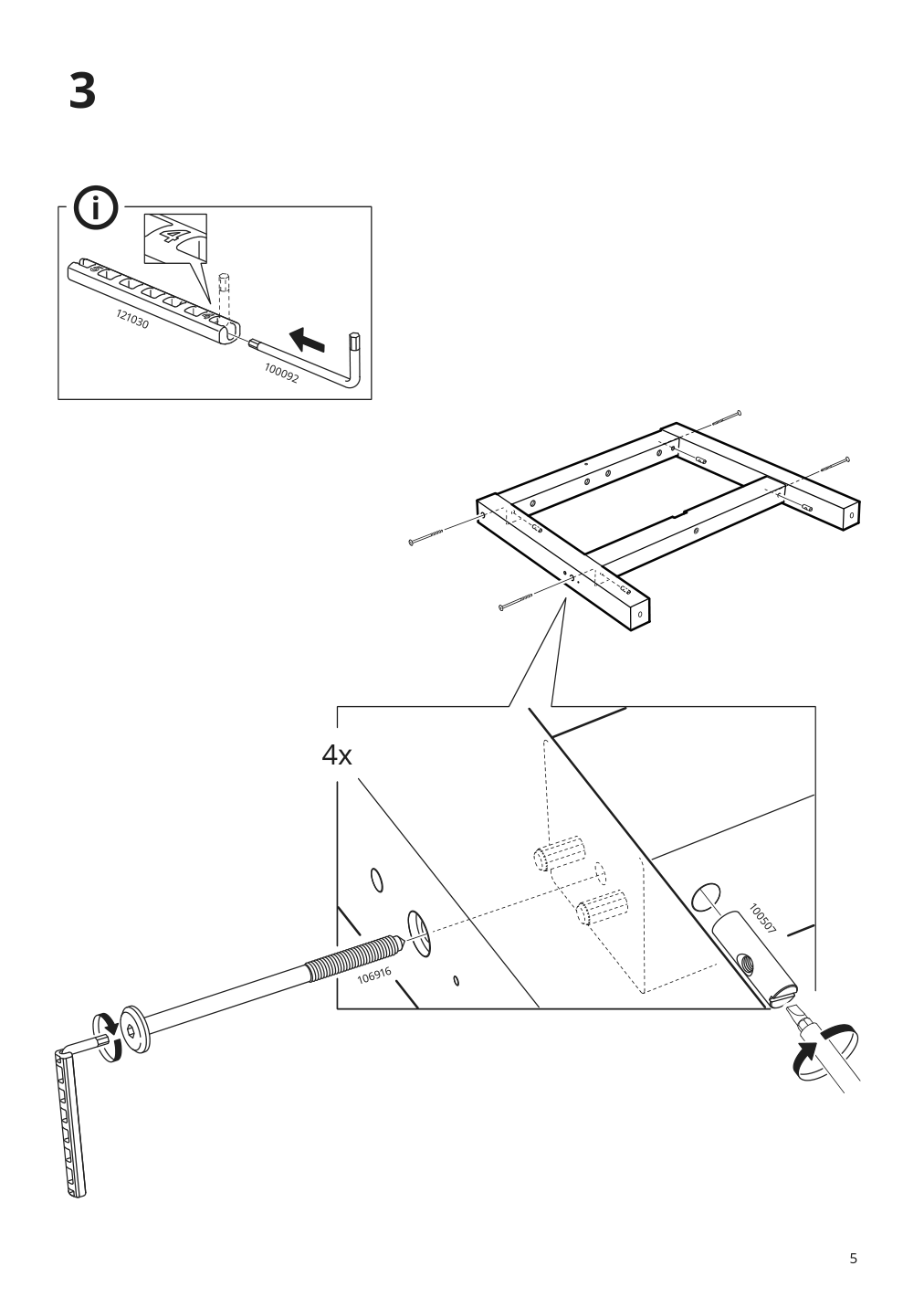 Assembly instructions for IKEA Moeckelby table oak | Page 5 - IKEA MÖCKELBY / BERGMUND table and 6 chairs 694.084.74