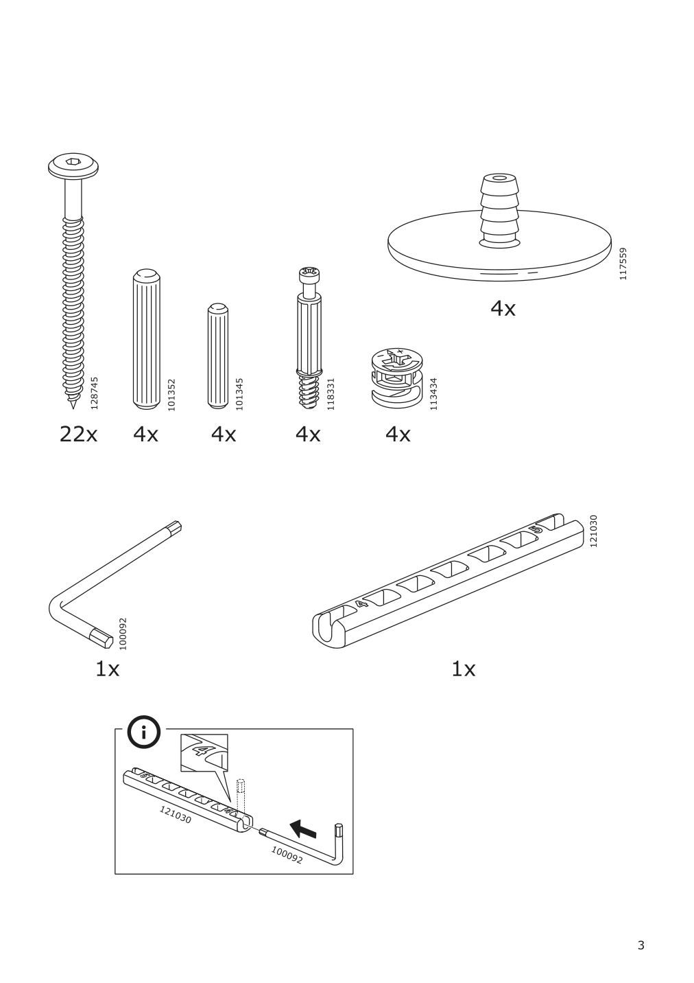 Assembly instructions for IKEA Moerbylanga table oak veneer brown stained | Page 3 - IKEA MÖRBYLÅNGA / LILLÅNÄS table and 6 chairs 094.952.09