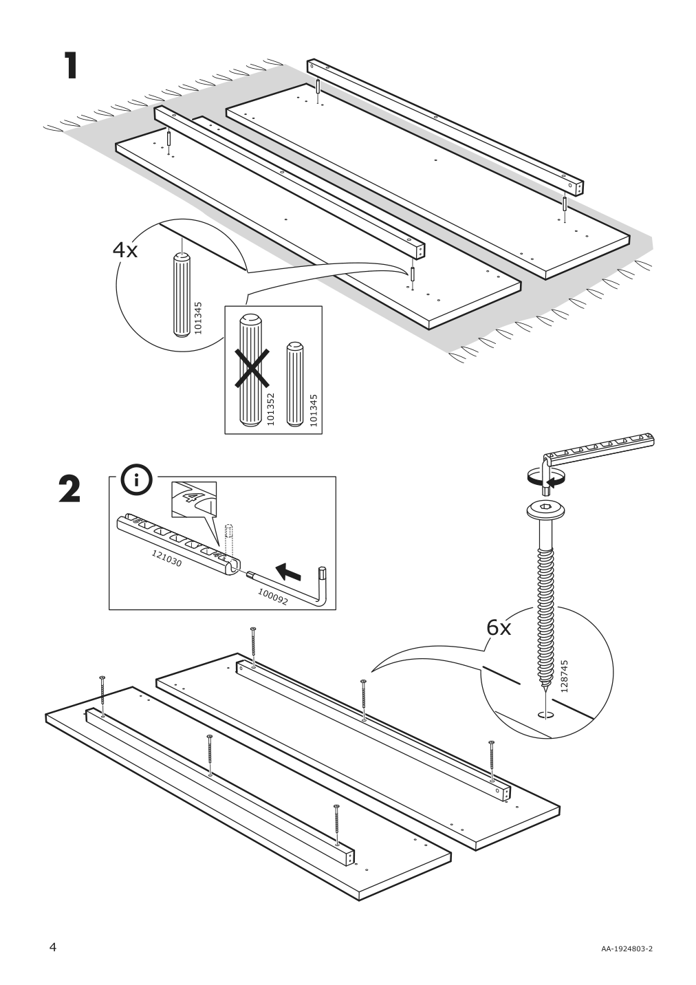 Assembly instructions for IKEA Moerbylanga table oak veneer brown stained | Page 4 - IKEA MÖRBYLÅNGA / LILLÅNÄS table and 6 chairs 094.952.09