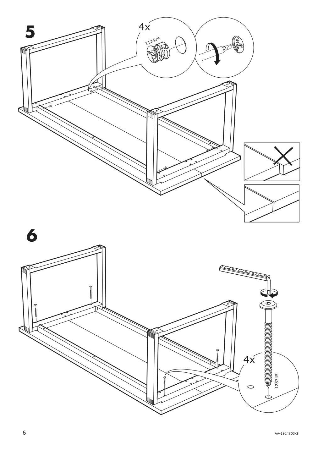 Assembly instructions for IKEA Moerbylanga table oak veneer brown stained | Page 6 - IKEA MÖRBYLÅNGA / LILLÅNÄS table and 6 chairs 094.952.09